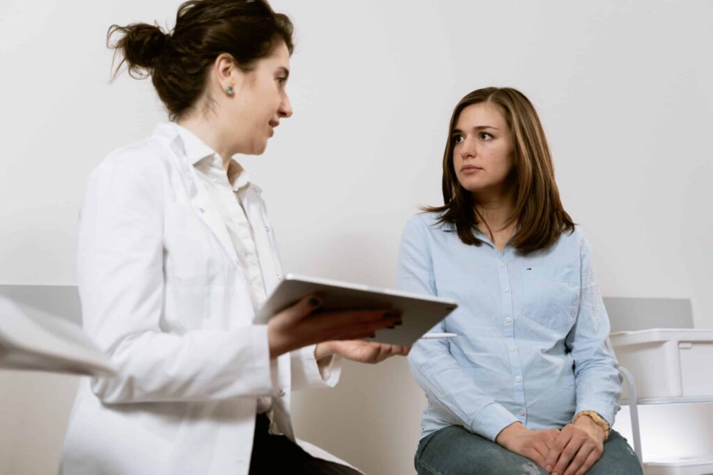 doctor and patient in an exam room